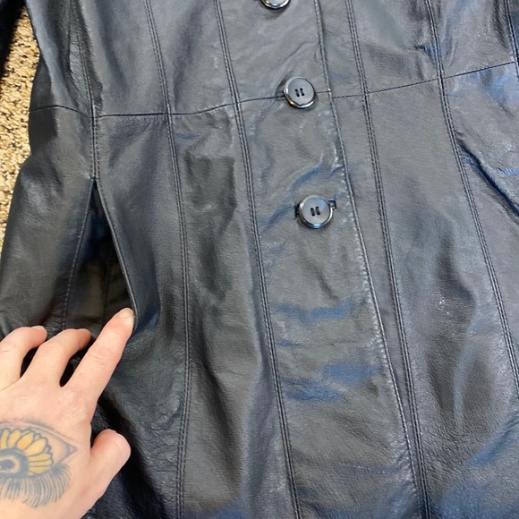 Vintage George Long Line Genuine Leather Jacket - Picture 4 of 7